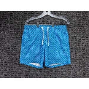 Abercrombie & Fitch Swim Trunks Mens Small Blue Geometric Pattern Lined Beach